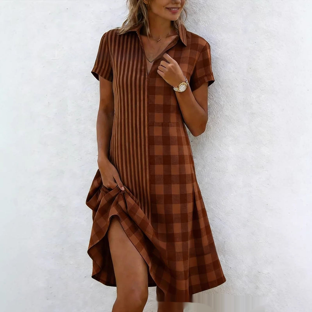 Women's bohemian V-neck short-sleeve maxi dress by Plush Fashion Hub with 3D printed floral design, casual summer style.