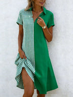 Women’s bohemian V-neck short-sleeve maxi dress with 3D printed design, casualwear by Plush Fashion Hub.