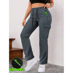 Women's casual retro pants with large pockets, featuring a relaxed fit and comfortable style from Plush Fashion Hub.