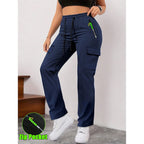 Women's casual retro pants with large pockets, stylish and comfortable, from Plush Fashion Hub.