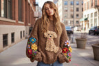 Women’s crew neck long sleeve sweater from Plush Fashion Hub, casual outerwear with a comfortable, relaxed fit.