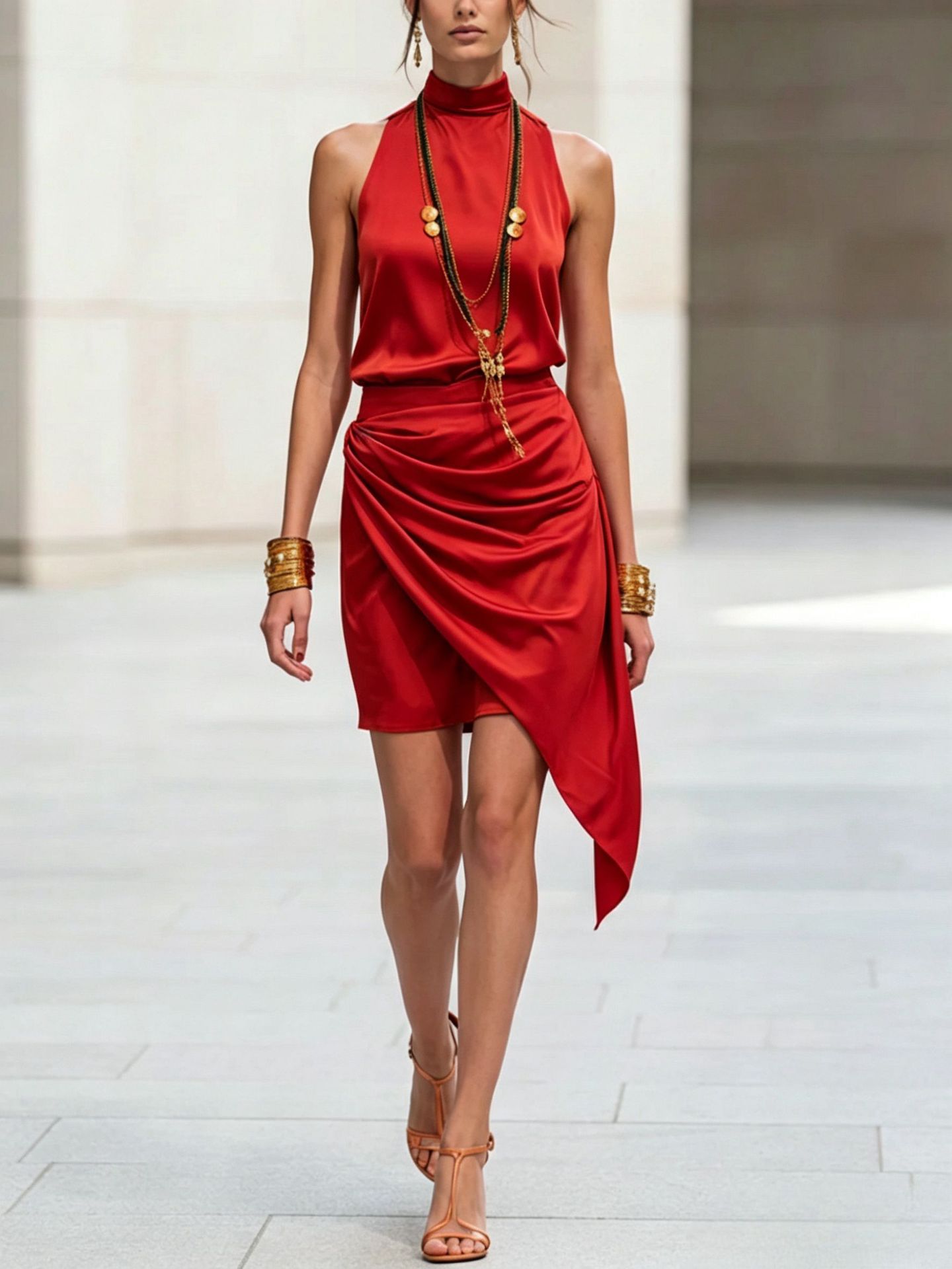 Women’s double-layer asymmetrical hem mini skirt from Plush Fashion Hub, casualwear with stylish layered design.