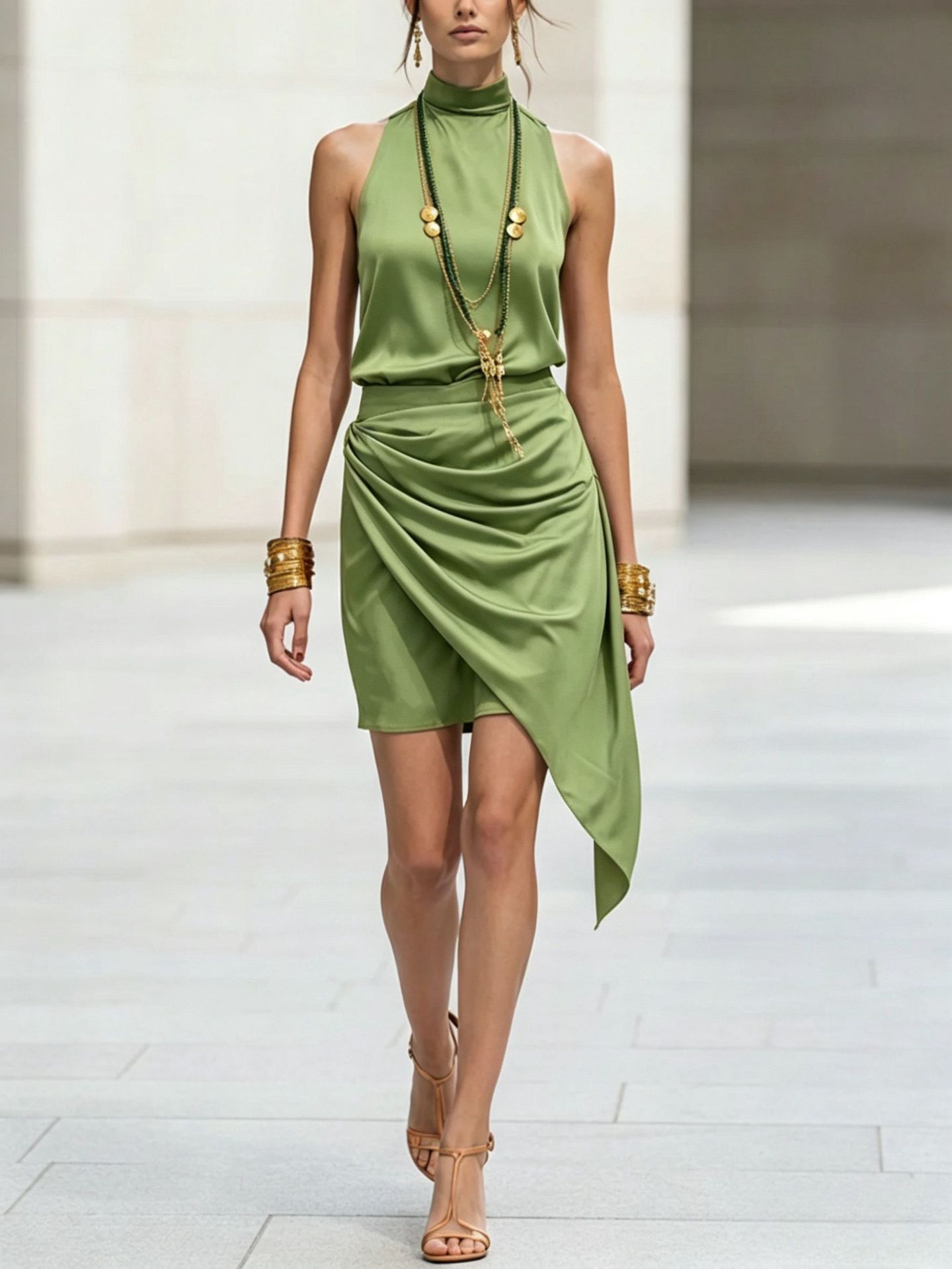 Women's double-layer asymmetrical hem mini skirt from Plush Fashion Hub, showcasing its stylish casualwear design and layered detail.