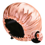 Soft silk women's fashion bonnet by Perfecsy, double-layered, with buttons and adjustable fit, perfect for comfortable sleep and daily wear.