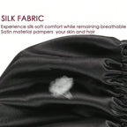 Soft silk women's fashion bonnet with double layers, buttons, and adjustable fit perfect for comfortable sleep and daily wear.