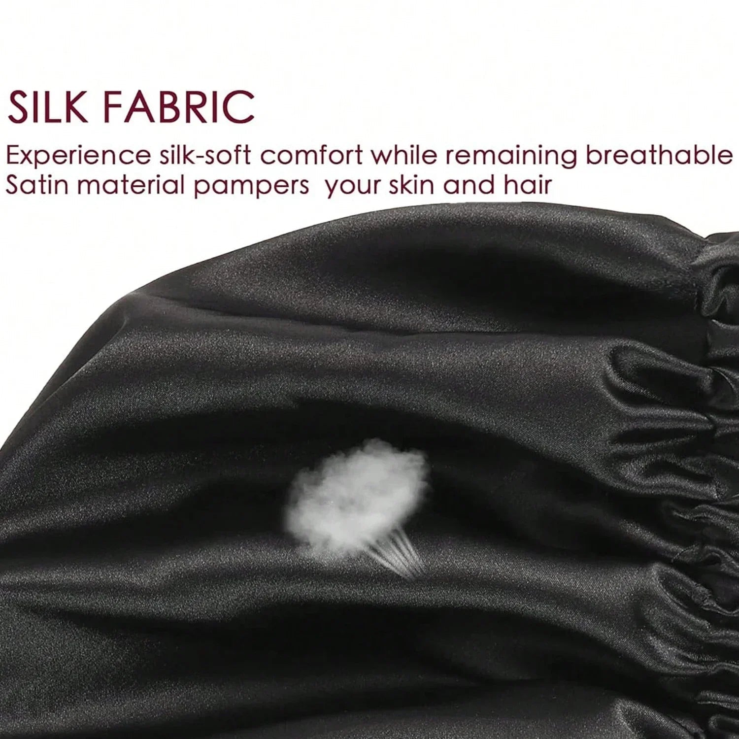 Soft silk women's fashion bonnet with double layers, buttons, and adjustable fit perfect for comfortable sleep and daily wear.