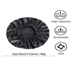 Soft silk women's fashion bonnet with double layers, buttons, and adjustable fit, designed for comfortable sleep and daily home wear.