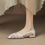 Women's mesh breathable low-heel sandals from Plush Fashion Hub, featuring versatile stylish design and comfortable footwear.