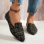 Women’s pointed-toe flat shoes by Plush Fashion Hub, casual everyday footwear with a sleek, thin design and comfortable fit.
