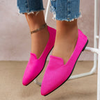 Women’s flat pointed-toe thin shoes from Plush Fashion Hub, casual and comfortable everyday flats for women.