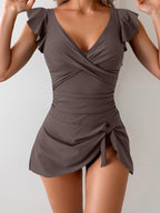 Women's floral print one-piece swimsuit from Plush Fashion Hub featuring a casual, stylish design perfect for summer beachwear.