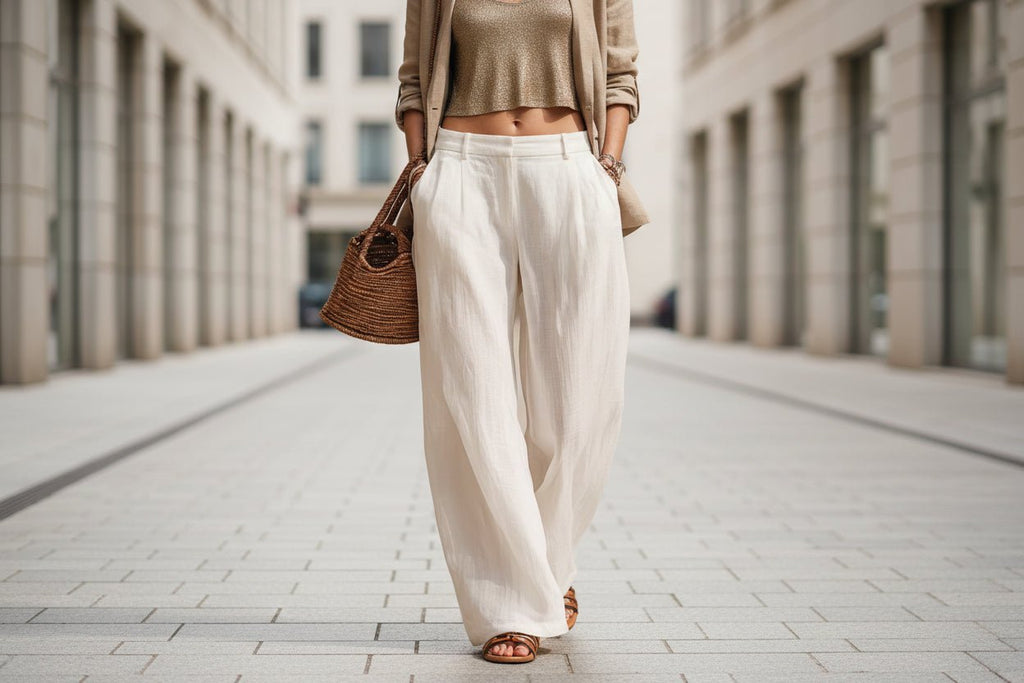 Women's sleeveless cardigan top and long pants set by Plush Fashion Hub, casualwear with front buttons and relaxed fit.