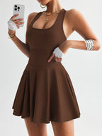 Women’s high waist yoga dress by Plush Fashion Hub, casualwear with a comfortable fit, featuring a stylish high waist design.