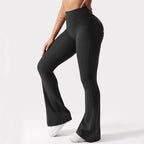 Black women's high-waisted cargo pocket workout leggings from Plush Fashion Hub, designed for casual wear and active comfort.