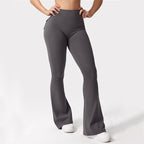 Black high-waisted women's workout leggings with cargo pockets from Plush Fashion Hub, designed for casualwear and active use.