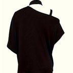 Women’s one-shoulder printed T-shirt by Plush Fashion Hub, casualwear with stylish design and vibrant pattern.