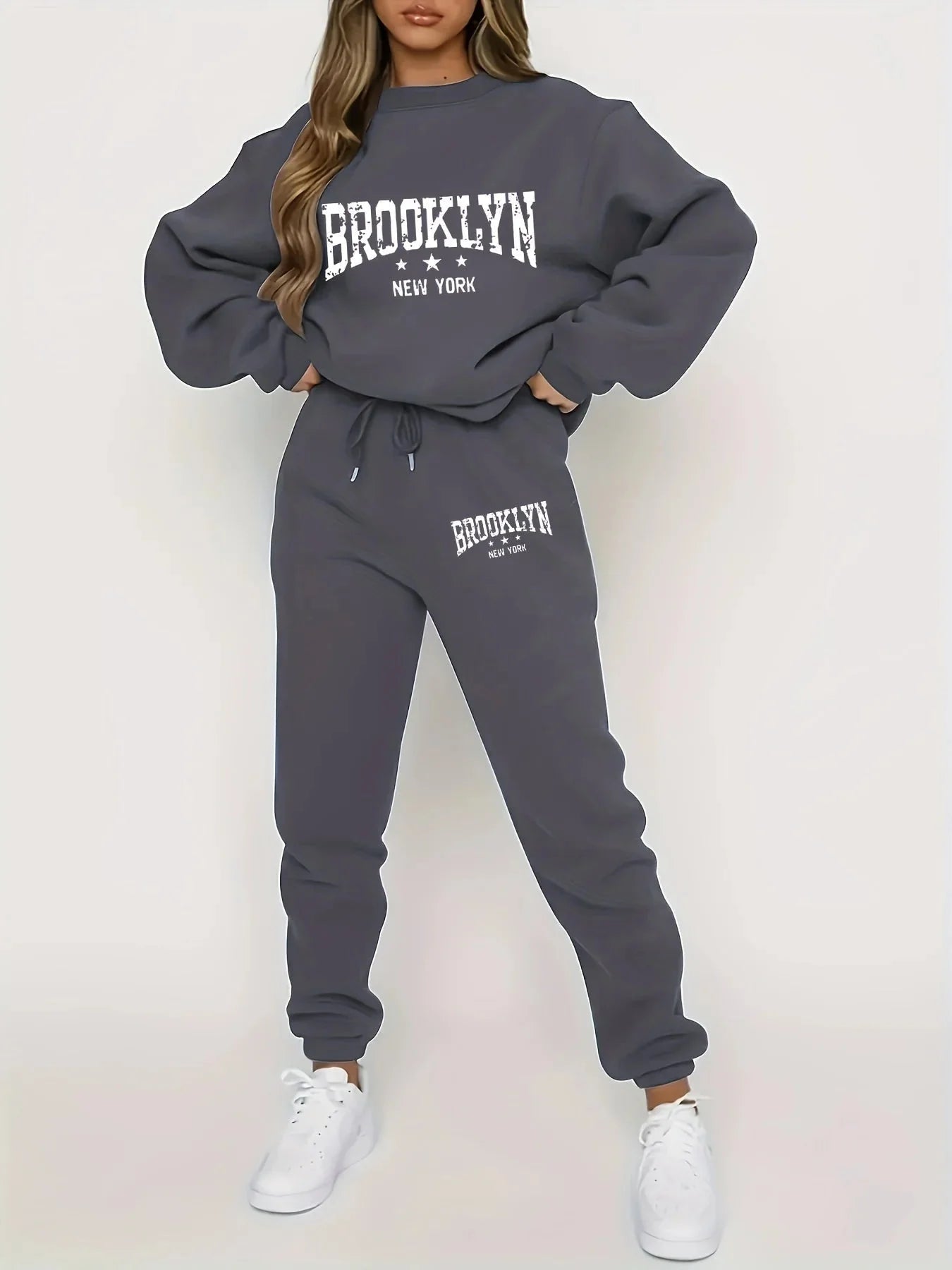 Women’s plush hoodie and pants sweater set by Plush Fashion Hub, cozy winter tracksuit with soft fabric and comfortable fit.