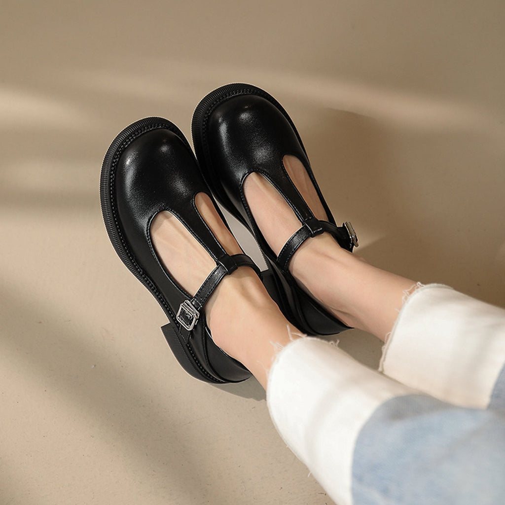 Women’s shallow-mouth Mary Jane shoes by Plush Fashion Hub featuring classic design and comfortable fit.
