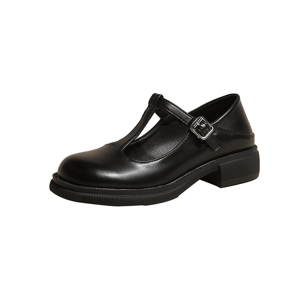 Women’s shallow-mouth Mary Jane shoes by Plush Fashion Hub, featuring a classic design with a rounded toe and comfortable strap.