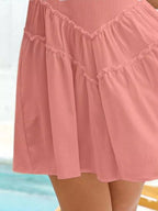 Women's sleeveless round neck mini dress with pockets, stylish and casual, from Trendsi, perfect for warm weather.