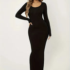 Women’s slim-fit hip-hugging bodycon dress from Plush Fashion Hub, sleek and stylish casualwear perfect for a modern look.