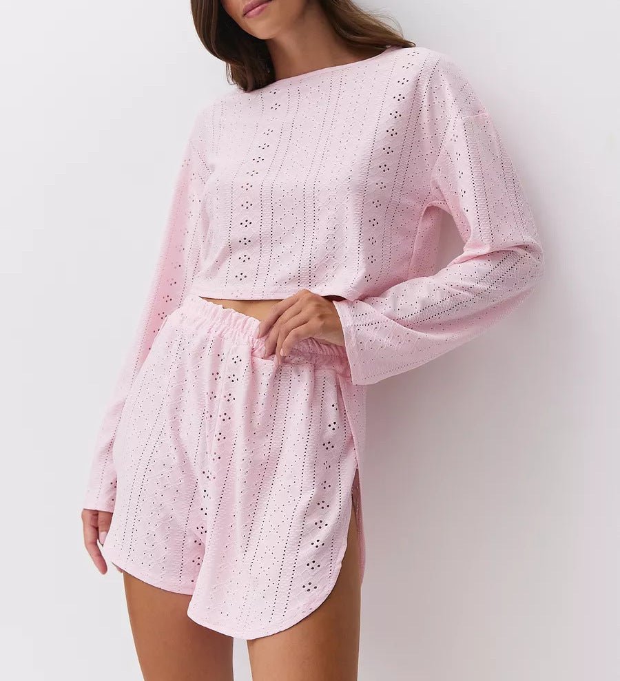 Women's slim-fit loose suit two-piece shorts set by Plush Fashion Hub, featuring casual wear with a relaxed fit and stylish design.