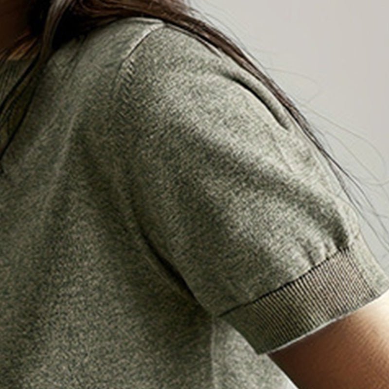 Women's soft stretch minimalist T-shirt by Plush Fashion Hub, showcasing a slim fit casualwear top with a simple, modern design.