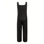 Women’s floral sleeveless jumpsuit with square neckline, casualwear by Plush Fashion Hub, shown in a stylish, comfortable fit.