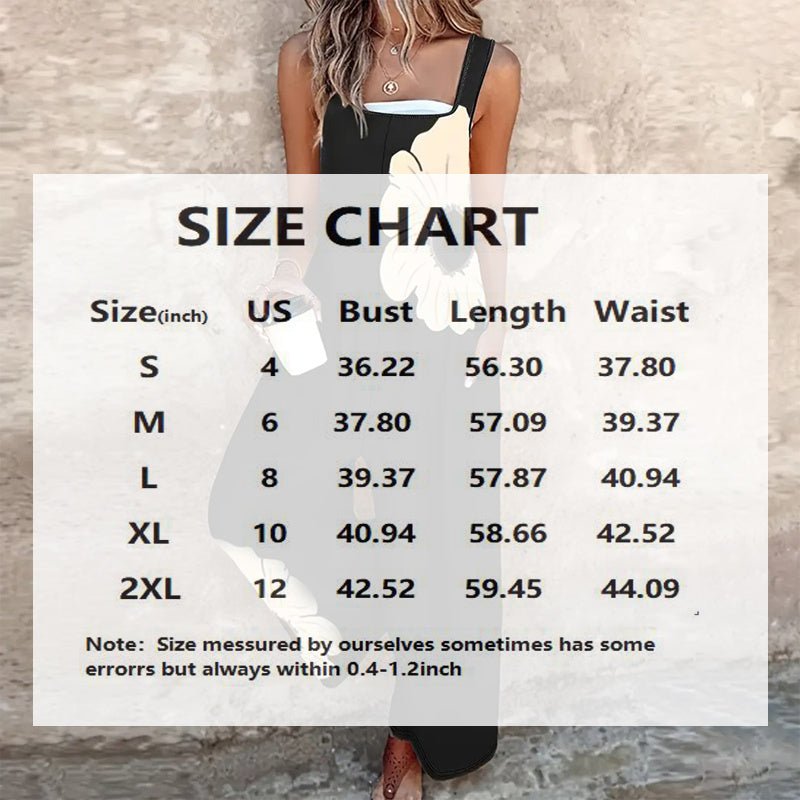 Women’s square-neck floral sleeveless jumpsuit by Plush Fashion Hub, casualwear with a fitted bodice and wide-leg pants.