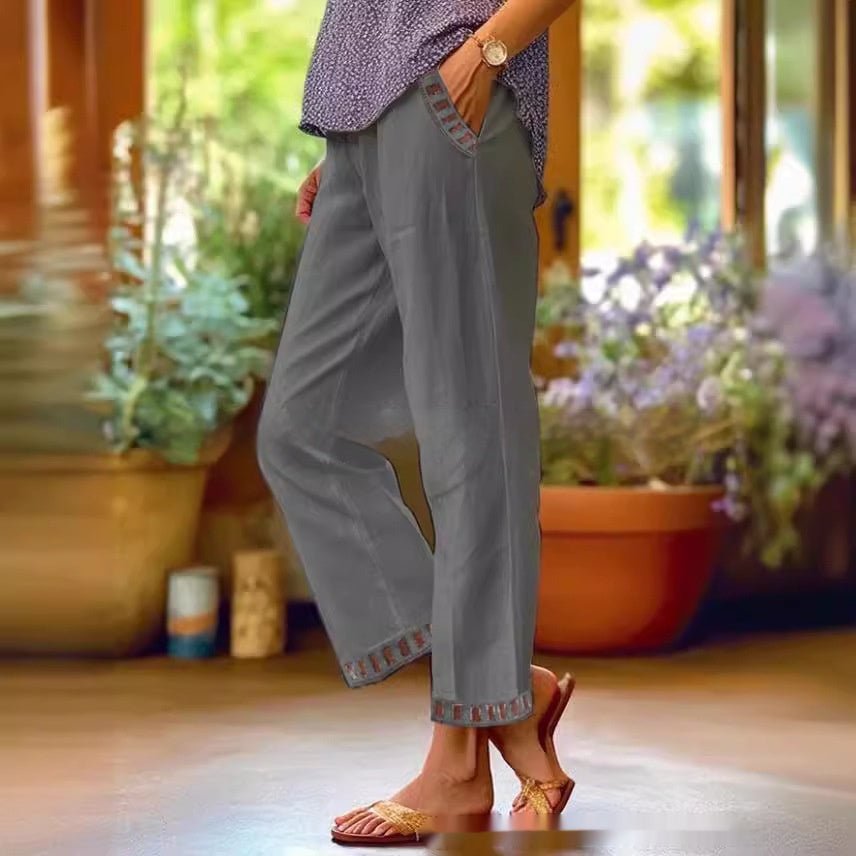 Women’s straight leg casual pants by Plush Fashion Hub, shown in a relaxed fit with a comfortable waistband and versatile style.