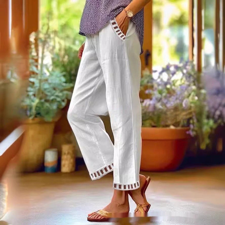 Women's straight-leg casual pants from Plush Fashion Hub, comfortable and versatile casualwear with a classic fit.