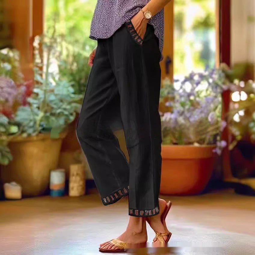 Women’s straight leg casual pants by Plush Fashion Hub, featuring a relaxed fit and comfortable casualwear style.