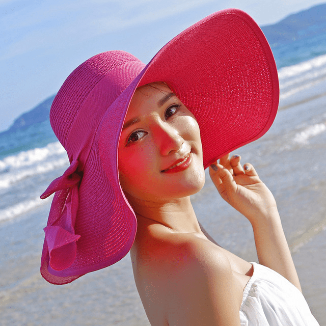 Women’s summer straw hat by Plush Fashion Hub featuring wide brim and woven design, perfect for sun protection and stylish summer wear.