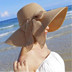 Women’s summer straw hat from Plush Fashion Hub featuring a wide brim and woven design for sun protection and stylish outdoor wear.