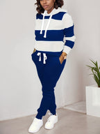 Women’s two-piece sportswear set with casual sweatshirt and pants by Plush Fashion Hub, featuring comfortable, stylish activewear.