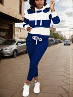Women’s two-piece casual sportswear set with sweatshirt and pants by Plush Fashion Hub, perfect for comfortable everyday wear.