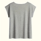 Women's V-neck short sleeve T-shirt by Plush Fashion Hub, casualwear, soft fabric, fitted style, in a versatile solid color.
