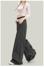 Women’s vintage lace panel casual streetwear pants by Plush Fashion Hub, featuring a relaxed fit and stylish lace detailing.