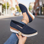 Women’s woven rope platform snakeskin flats with pointed toes, trendy footwear by Plush Fashion Hub.