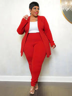 Plus size women's matching two-piece outfit set featuring stylish, comfortable clothing from Trendy Attic Store01.