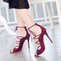 Women’s Roman high heel peep toe sandals by Trendy Attic Store01, featuring stylish open toe design and chunky heels.