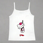 Y2K Hello Kitty crop top by Plush Fashion Hub featuring vintage punk style, casualwear for emo girls with colorful Hello Kitty graphic.
